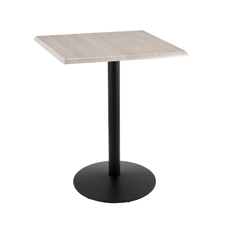 Holland Bar Stool Co 42" Tall OD214 Black Table Base 22" Diameter 30" x 30" Square White Ash Top by the HollBar Stool Co. OD214-2242BWOD30SQWA